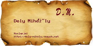 Dely Mihály névjegykártya