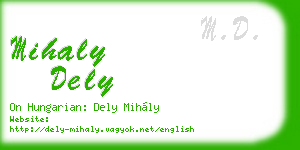 mihaly dely business card
